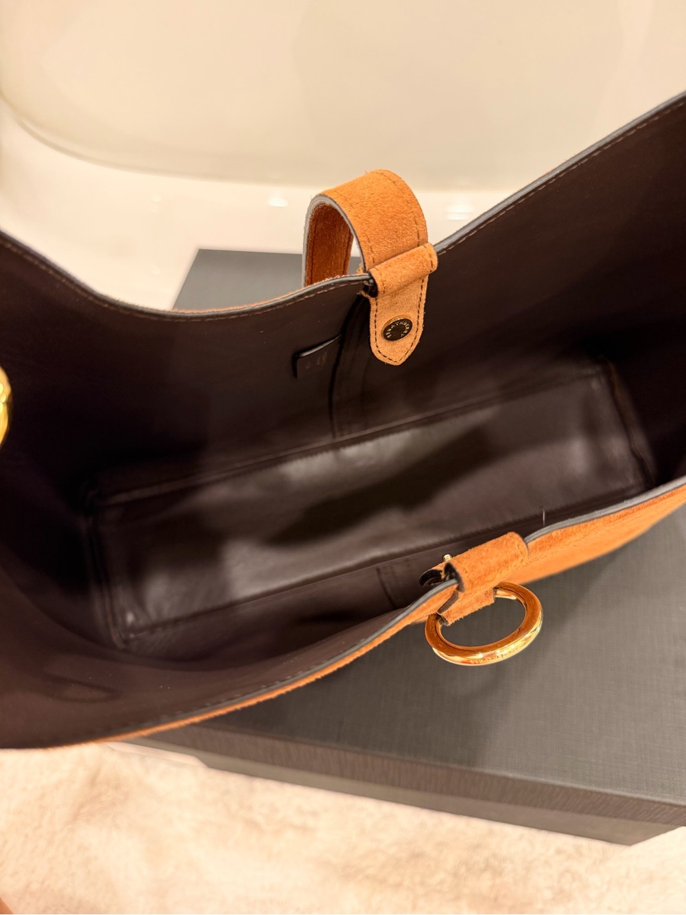 Strathberry Kite Hobo Bag in Tan Suede - Picture 10 of 10